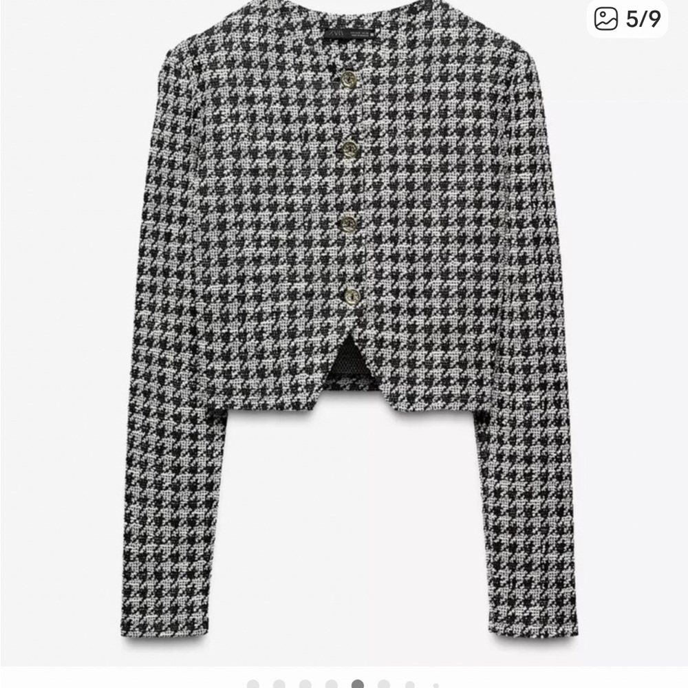 Stylish Houndstooth Cardigan